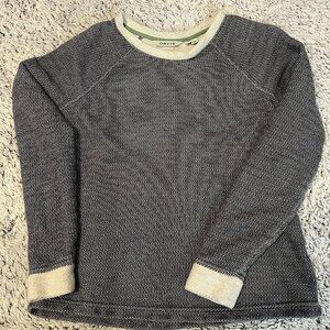 Orvis 100% Thick Cotton Tweed Women’s XS Sweater Top With Green Trim